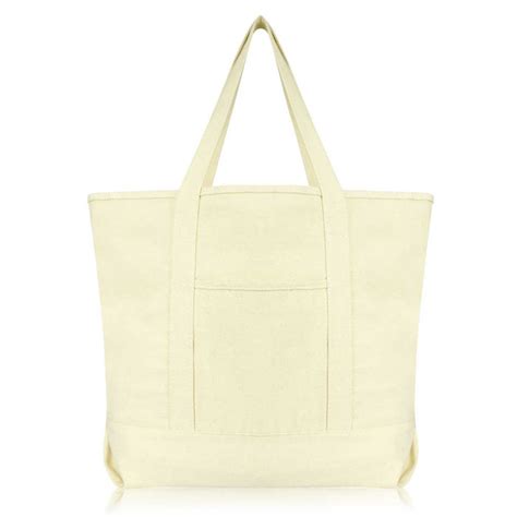 Dalix 22 Heavy Duty Cotton Canvas Tote Bag Zippered Top