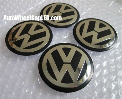 Vw Volkswagen Mm Black Chrome Silver Wheel Center Cap Stickers