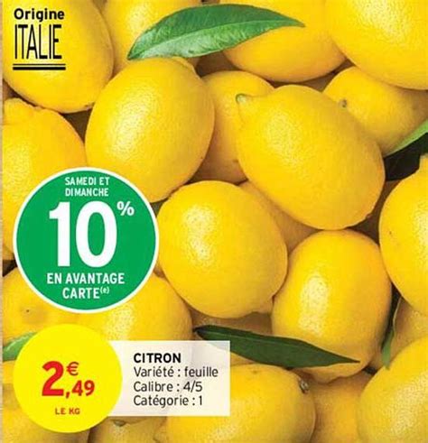 Promo Citron Feuille chez Intermarché iCatalogue fr