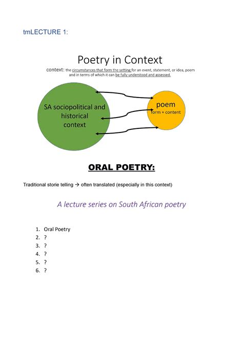 Eng 120 South African Poetry Lecture Notes Eng 120 Up Studocu