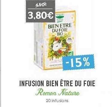 Promo Infusion bien être du foie romon nature chez Naturalia