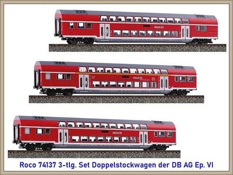 Roco Tlg Set Doppelstockwagen Der Db Ag Ep Vi