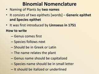 Binomial nomenclature | PPT