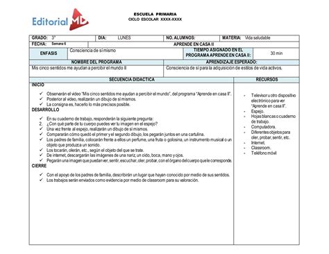 Ejemplo Planeacion Primaria 3er Grado Semana 6 PPT