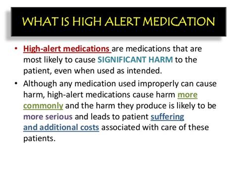 High Alert Medication