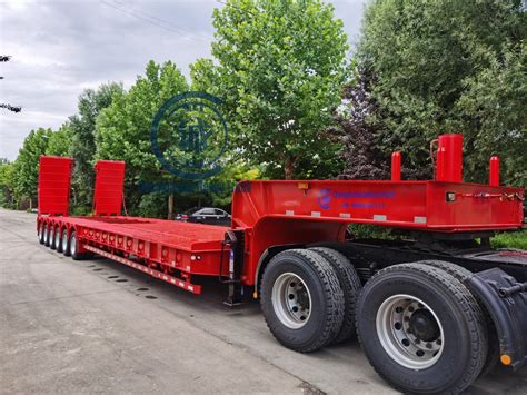 Axles Low Bed Trailer Multi Axles Gooseneck Low Flat Bed Lowbed