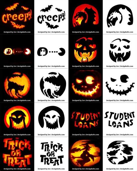 850+ Free Printable Halloween Pumpkin Carving Stencils, Patterns, Designs, Faces & Ideas ...