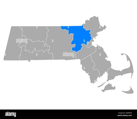 Map Of Middlesex In Massachusetts Stock Photo Alamy