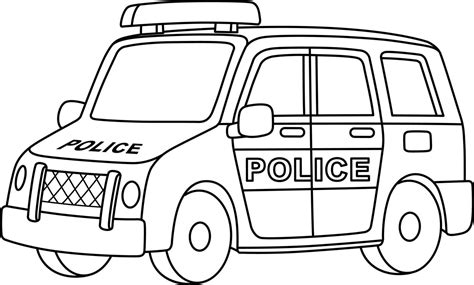 coche de policía aislado página para colorear para niños 22463835 Vector en Vecteezy