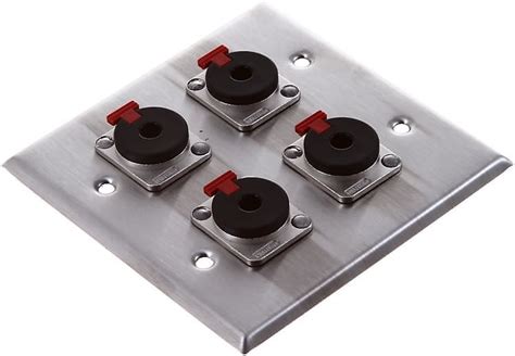 Pro Co WP2023 Double Gang Stainless Steel Wall Plate With 4 Reverb