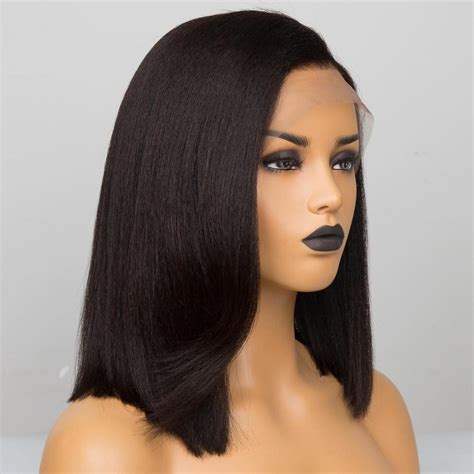 Milly Natural Black Brazilian Lace Front Bob Wig