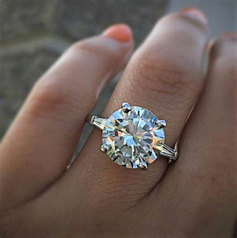 Moissanite Engagement Ring Wedding Ring 3ct Center Etsy