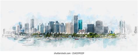 325 Miami Skyline Drawing Images, Stock Photos & Vectors | Shutterstock