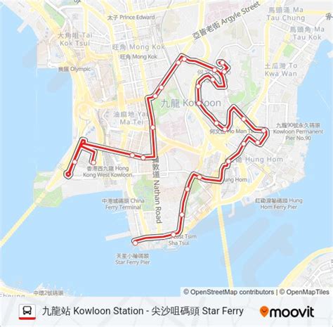 8路線時刻表站點和地圖 九龍站 Kowloon Station 更新