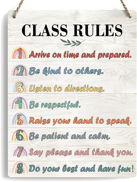 Classroom Rules Decor For Elementary School Class Rules Signs For Middle School