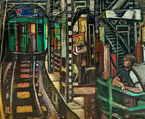 David Atkins - NYC Subway Mid 20th Century Modern American Scene Social