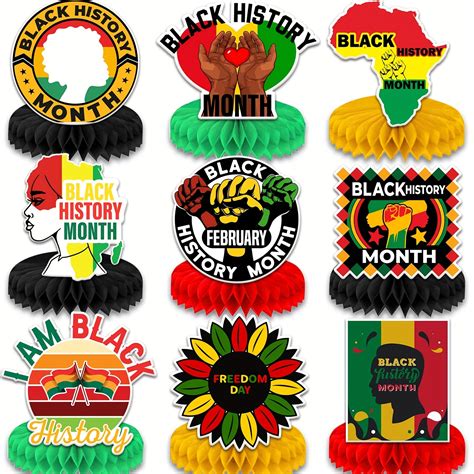 9pcs, Black History Month Honeycomb Centerpieces, African American ...