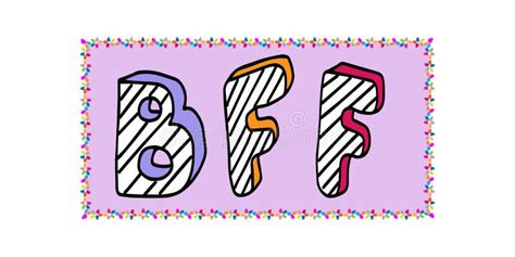 BFF Lettering Best Friends Forever Handwritten Letters Isolated on ...