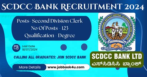 Scdcc Bank Recruitment Second Division Clerk Vacancies For