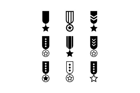 Military Rank Insignia Icon Set Bundle Graphic By Hoeda80 Creative