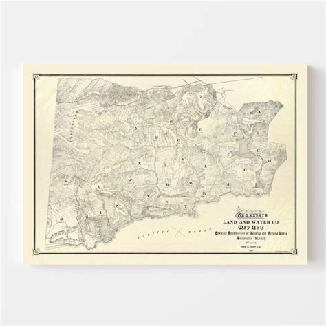 Vintage Map of Mount Tamalpais, 1892 by Ted's Vintage Art