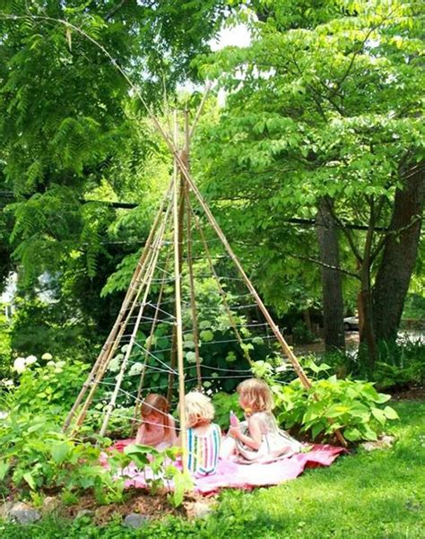 Cheerful Outdoor Teepee For Kids Playhouse Homemydesign