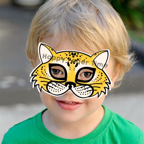 Cheetah Paper Mask Printable Africa Animal Coloring Craft Activity