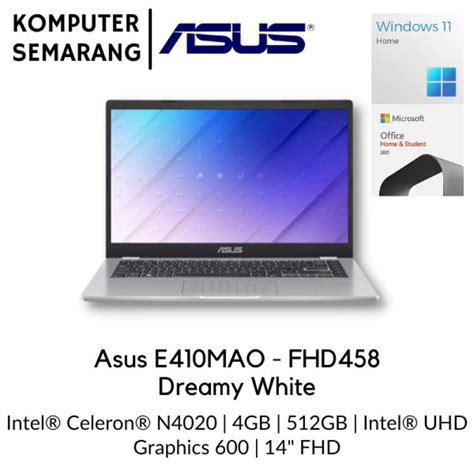 Jual Asus E Mao Fhd Dreamy White Celeron N Gb Gb Intel