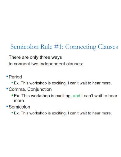 Semicolon - Examples, PDF | Examples