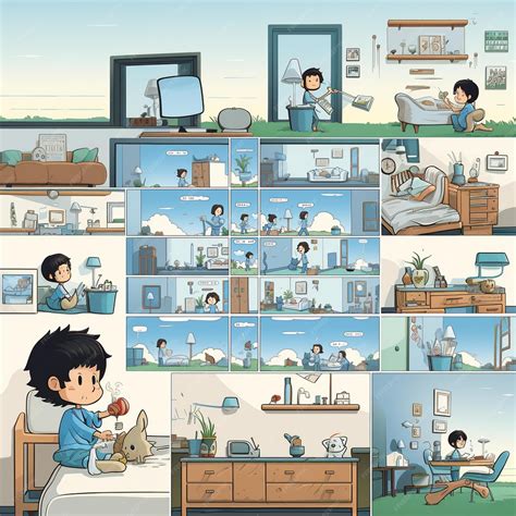 Premium AI Image | a cartoon of a boy in a lab with a computer and a ...