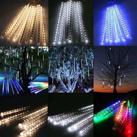 Meteor Shower Rain Lights, Outdoor Drop Icicle Snow Fall String LED ...