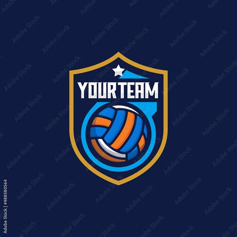 Volleyball team emblem logo design vector illustration Stock Vector ...