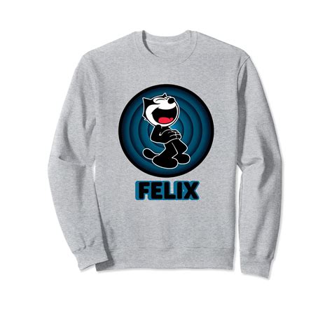 Felix a Cartoon Cat Big Belly Laugh Blue Vintage Retro Sweatshirt