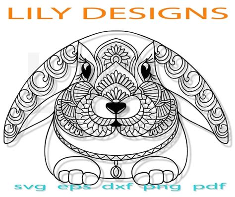 Bunny Mandala Svg Rabbit Flowers Easter Lover Girl Birthday Etsy