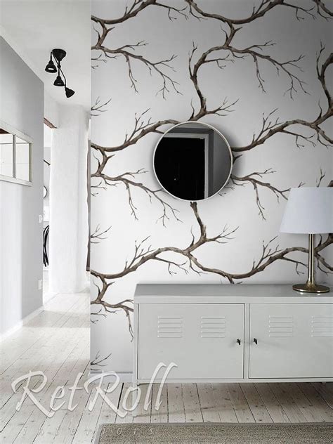 Tree Branches Removable Wallpaper Nature Wallpaper Retro Etsy In 2020