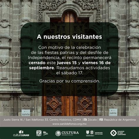 Culturaunam On Twitter Rt Sanildefonsomx Cierre Y De