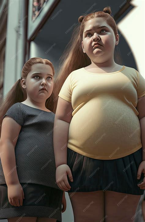 Premium Photo Generative Ai Illustration Of Chubby Girls Designs Cartoon Pixar Style