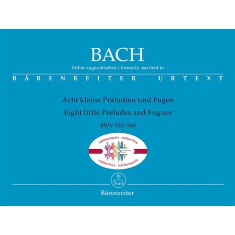 Bach J S Short Preludes And Fugues 8 BWV 553 560 Critical New