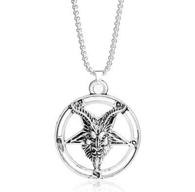 Baphomet Inverted Pentagram Goat Head Pendant Necklace Halloween Ebay