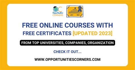 Free Online Courses With Free Certificates 2024