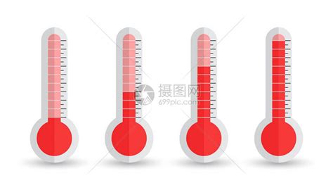 不同级别的温度计图标白色背景中孤立的平方矢量说插画图片下载 正版图片402312345 摄图网