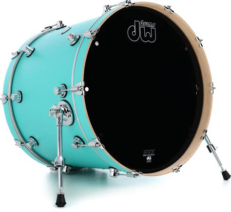 Dw Performance Series Bass Drum 18 X 22 Inch Hard Satin Surf Sweetwater Exclusive