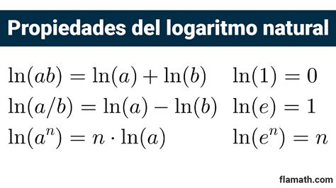 Propiedades De Los Logaritmos Naturales