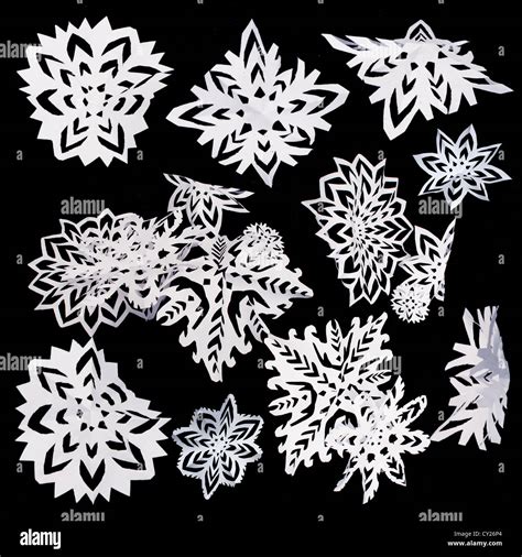 Set of origami isolated snowflakes Stock Photo - Alamy