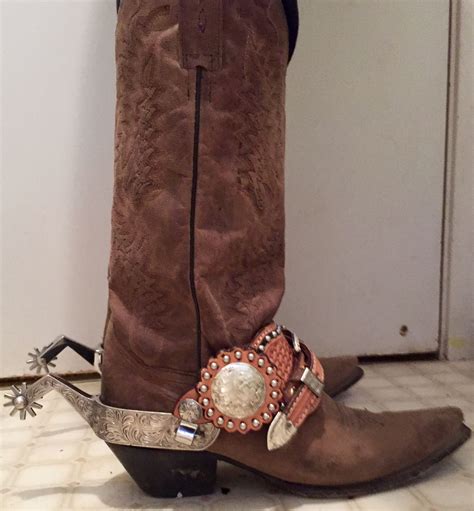 Vintage Garcia Sterling Silver Overlaid Spurs Western Boots Women