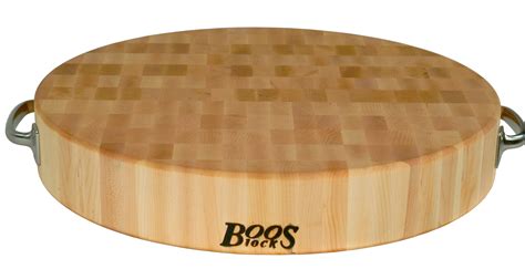 John Boos Gift 18 End Grain Maple Round Chopping Block With Handles