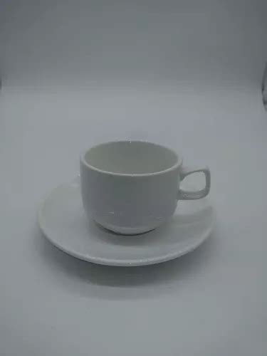 Taza De Porcelana Café Pequeño 100 Cc Con Plato Apilable MercadoLibre