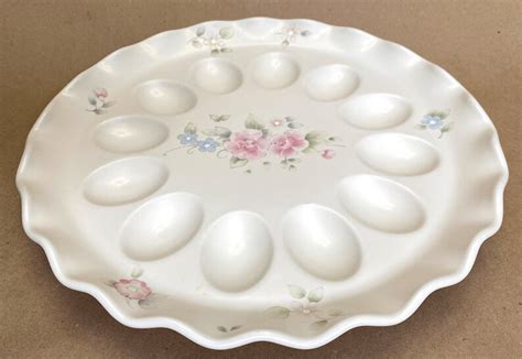 Vintage Pfalzgraff Tea Rose Scalloped Edge Deviled Egg Platter Etsy