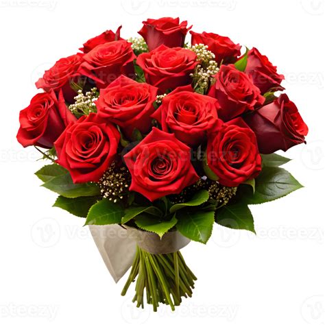 Ai Generated Red Rose Bouquet Standalone On Clear Background 41493785 Png