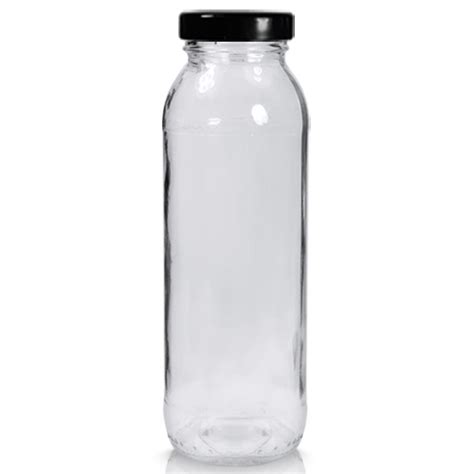 250ml Tall Glass Juice Bottle With Lid Uk